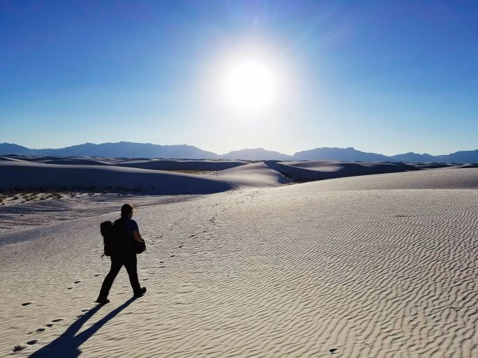 The dunes severely contrasted in light and dark, White Sands National Monument